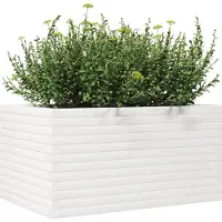 vidaXL Plantenbak 90x60x45,5 cm massief grenenhout wit