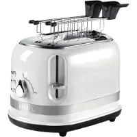 Ariete 0149/01 - Moderna broodrooster met tostiklemmen - 6 bruiningsniveaus - 2 Sleuven - Opwarm en Ontdooi-functie - 815W - Wit