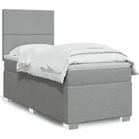 vidaXL Boxspringbed met matras, lichtgrijs, 180x200 cm, gestoffeerd