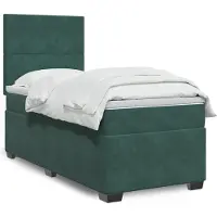vidaXL Boxspring met matras fluweel donkergroen 200x200 cm