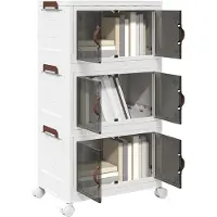 vidaXL Opbergbox met wielen, stapelbaar, 3-laags, 28 liter