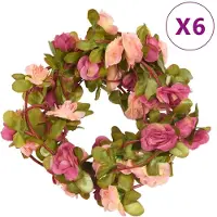 vidaXL Bloemenslingers 6 st 250 cm rozerood