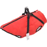 vidaXL Hondenjas met tuig, waterdicht, reflecterend, rood, maat L44