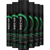 Syoss Max Hold - Haarspray - Styling, Verzorging, Herstel - Sterke Fixatie - 48u Hold - Vochtbestendig - Voordeelverpakking - 6x 300ml