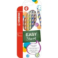 Stabilo EASYcolors - Ergonomisch Kleurpotlood - Rechtshandig - Extra Dikke 4.2 mm Kern - Etui Met 6 Kleuren