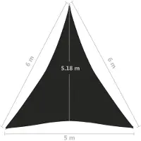 vidaXL Zonnezeil 160 g/m² 5x6x6 m HDPE zwart