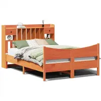 vidaXL Bedframe zonder matras massief grenenhout wasbruin 150x200 cm