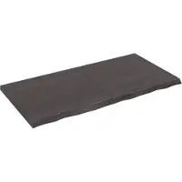 vidaXL Wastafelblad 120x60x(2-4) cm behandeld massief hout donkerbruin
