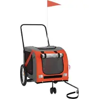 vidaXL Hondenfietstrailer oxford stof en ijzer oranje en grijs