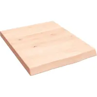 vidaXL Wastafelblad 40x50x(2-4) cm onbehandeld massief hout