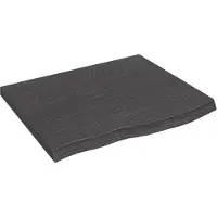 vidaXL Wastafelblad 60x50x(2-4) cm behandeld massief hout donkerbruin