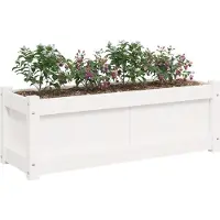 vidaXL Plantenbak 90x31x31 cm massief grenenhout wit