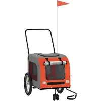 vidaXL Hondenfietstrailer oxford stof en ijzer oranje en grijs