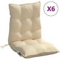 vidaXL Stoelkussens 6 st lage rug oxford stof beige