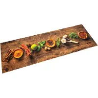 vidaXL Keukenmat wasbaar kruidenprint 45x150 cm fluweel