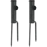 vidaXL Parasolstandaard met grondpennen, 2 stuks, 9x35 cm, verzinkt staal