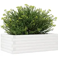 vidaXL Plantenbak 70x40x23 cm massief grenenhout wit