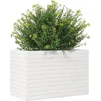 vidaXL Plantenbak 70x40x45,5 cm massief grenenhout wit