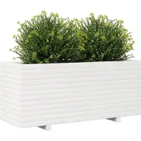 vidaXL Plantenbak 110x40x49,5 cm massief grenenhout wit