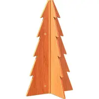 vidaXL Kerstdecoratie kerstboom 69,5 cm massief grenenhout wasbruin