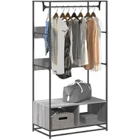 vidaXL Kledingkast 90x50x180 cm bewerkt hout grijs sonoma eikenkleurig