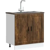 vidaXL Onderkast voor spoelbak, Porto, gerookt eikenhout, 80x46x81,5 cm