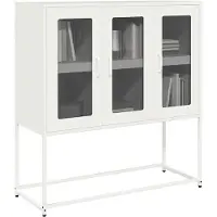 vidaXL Dressoir 100,5x39x107 cm koudgewalst staal wit