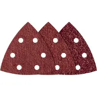 Wolfcraft 1857000 Deltaschuurpapierset Met klittenband, Geperforeerd Korrelgrootte (num) 60, 120, 240 Hoekmaat 95 mm 20 stuk(s)