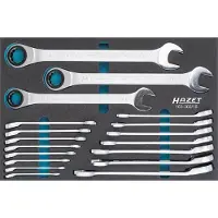Hazet Ratel-ring-steeksleutelset 163-366/18 - Buitentwaalfkant tractieprofiel - 18-delig - 8 – 32