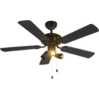 QAZQA Plafondventilator zwart 110cm 3-lichts met trekkoord - Mistral