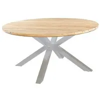 Yoi Tuintafel Noas Alu Salix / Teak Ø125cm