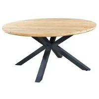 Yoi Tuintafel Noas Alu Dark Grey / Teak Ø125cm