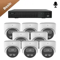 Dutch Security Systems 8x Beveiligingscamera set - Bedraad - Sony Dome Basic 2K - Wit