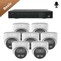 Dutch Security Systems 7x Beveiligingscamera set - Bedraad - Sony Dome Basic 2K - Wit -