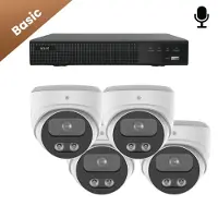 Dutch Security Systems 4x Beveiligingscamera set - Bedraad - Sony Dome Basic 2K - Wit -