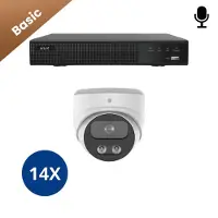 Dutch Security Systems 14x Beveiligingscamera set - Bedraad - Sony Dome Basic 2K - Wit -