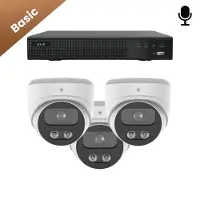 Dutch Security Systems 3x Beveiligingscamera set - Draadloos - Sony Dome Basic 2K - Wit