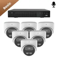 Dutch Security Systems 6x Beveiligingscamera set - Bedraad - Sony Dome Basic 2K - Wit -