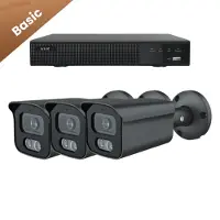 Dutch Security Systems 3x Beveiligingscamera set – Bedraad – Sony Bullet Basic 2K – Wit