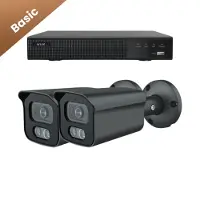 Dutch Security Systems 2x Beveiligingscamera set - Draadloos - Sony Bullet basic 2K - Zwart