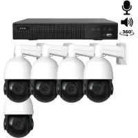 Dutch Security Systems 5x Beveiligingscamera set - Bedraad - Sony PTZ 360 graden 2K