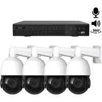 Dutch Security Systems 4x Beveiligingscamera set - Draadloos - Sony PTZ 360 graden 2K - Wit -