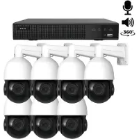Dutch Security Systems 7x Beveiligingscamera set - Bedraad - Sony PTZ 360 graden 2K