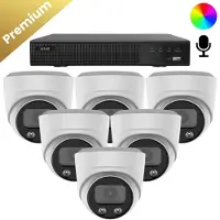 Dutch Security Systems 6x Beveiligingscamera set - Draadloos - Sony Dome Premium Full Color 4K - Wit