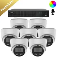Dutch Security Systems 7x Beveiligingscamera set - Draadloos - Sony Dome Premium Full Color 4K - Wit -