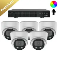 Dutch Security Systems 5x Beveiligingscamera set - Draadloos - Sony Dome Premium Full Color 4K - Wit