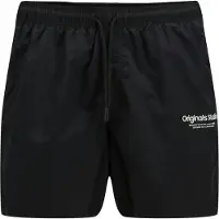 Jack & Jones Plus Zwemshorts 'JPSTNaxos Vesterbro' zwart / wit