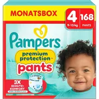 Pampers Premium Protection Pants, maat 4, 9-15kg, maandbox (1x 168 luiers)