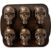 Nordic Ware schedel bakvorm 10,5 x 7 cm aluminium 6 stuks