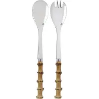 Sabre Panda saladebestek 2-delig Bamboo licht